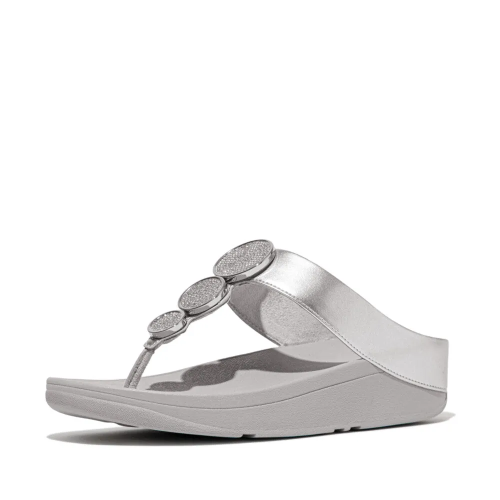 รองเท้าแตะแบบหูหนีบ ผู้หญิง รุ่น HALO BEAD-CIRCLE METALLIC TOE-POST SANDALS