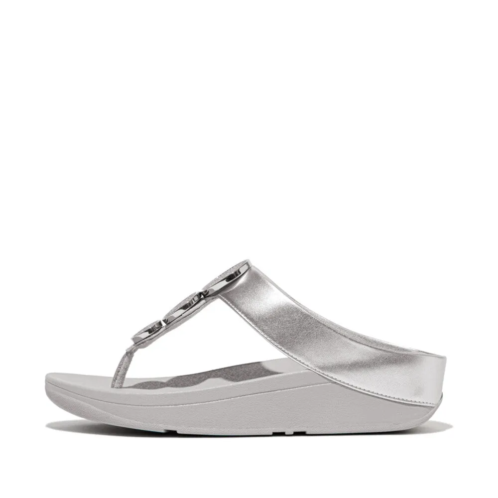 รองเท้าแตะแบบหูหนีบ ผู้หญิง รุ่น HALO BEAD-CIRCLE METALLIC TOE-POST SANDALS