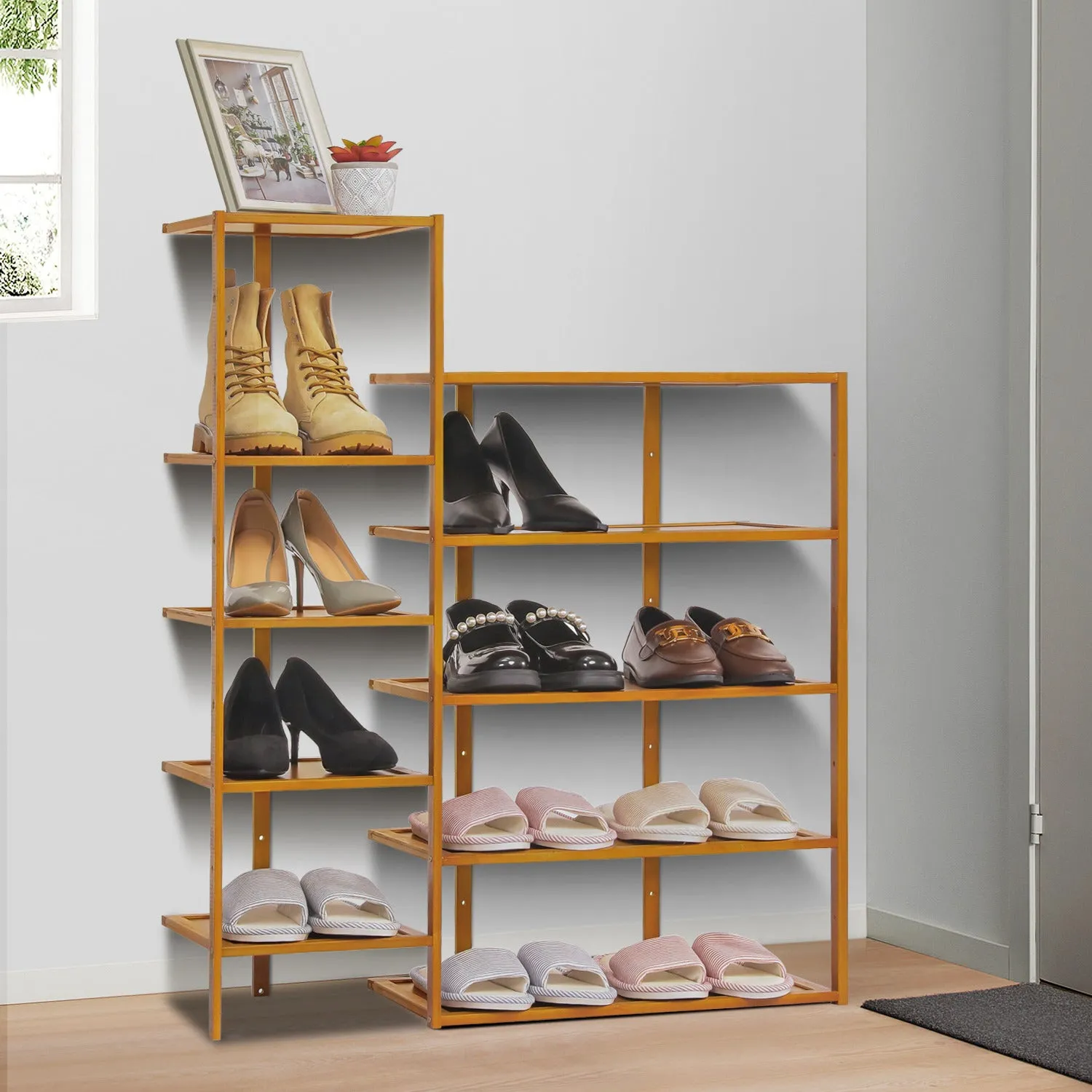 31" Twin Stand Shoe Rack - Brown