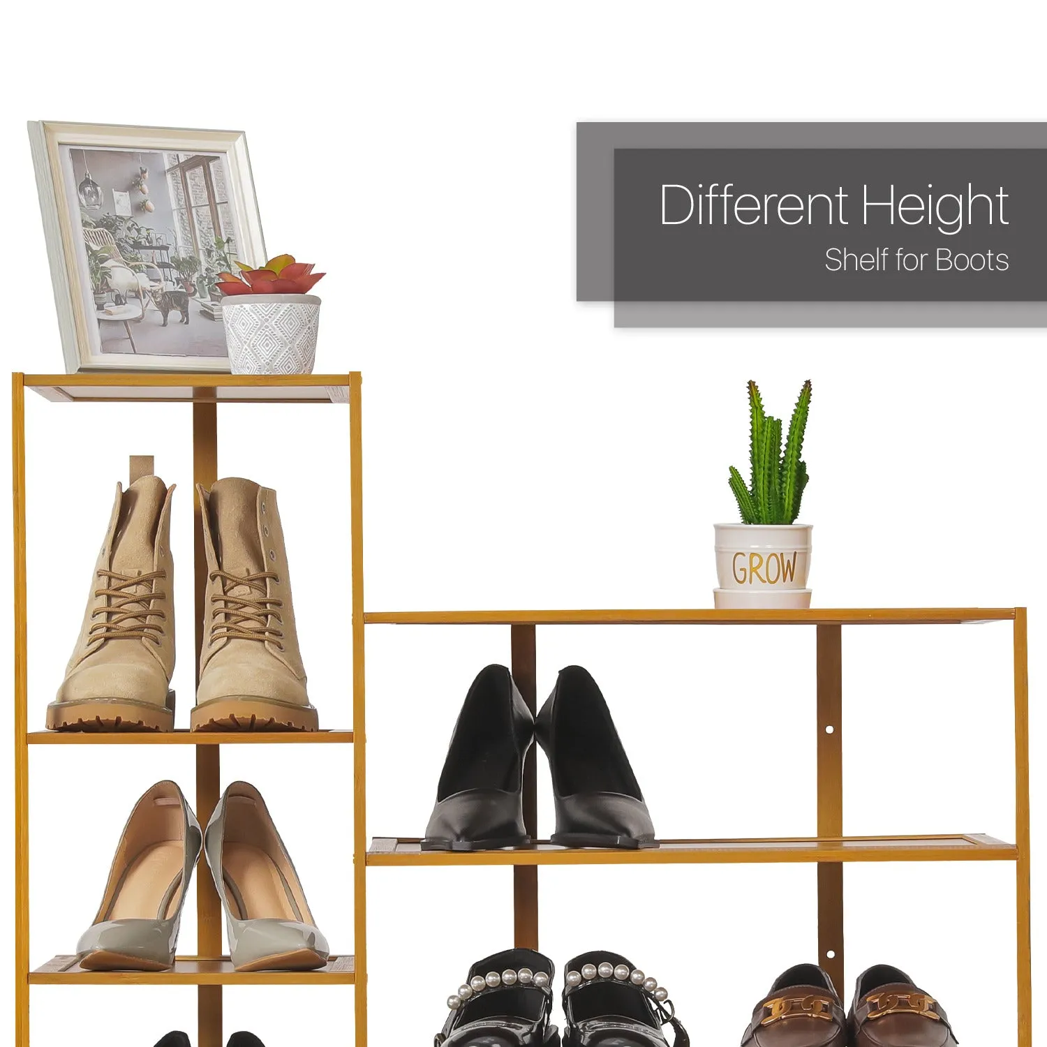 31" Twin Stand Shoe Rack - Brown