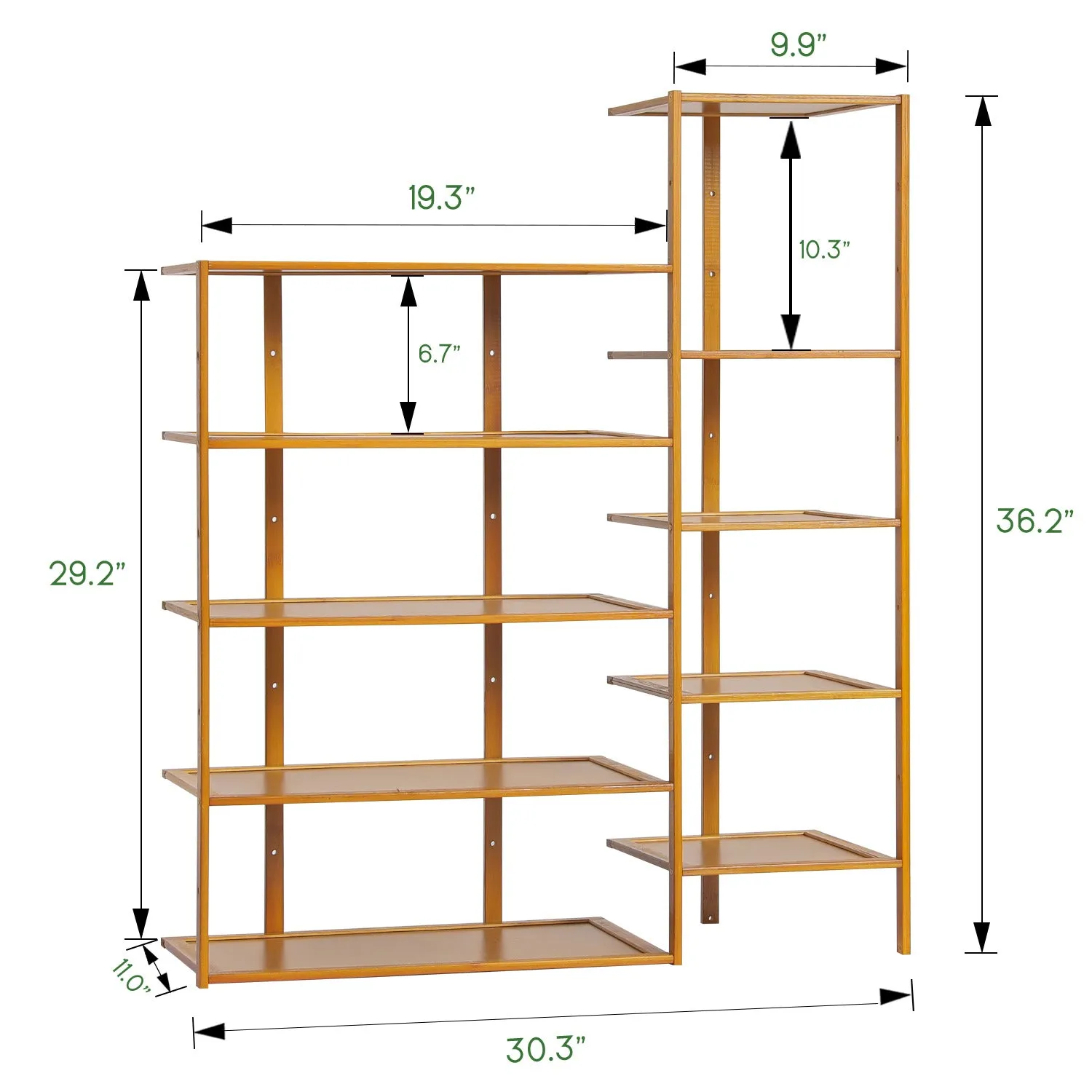 31" Twin Stand Shoe Rack - Brown