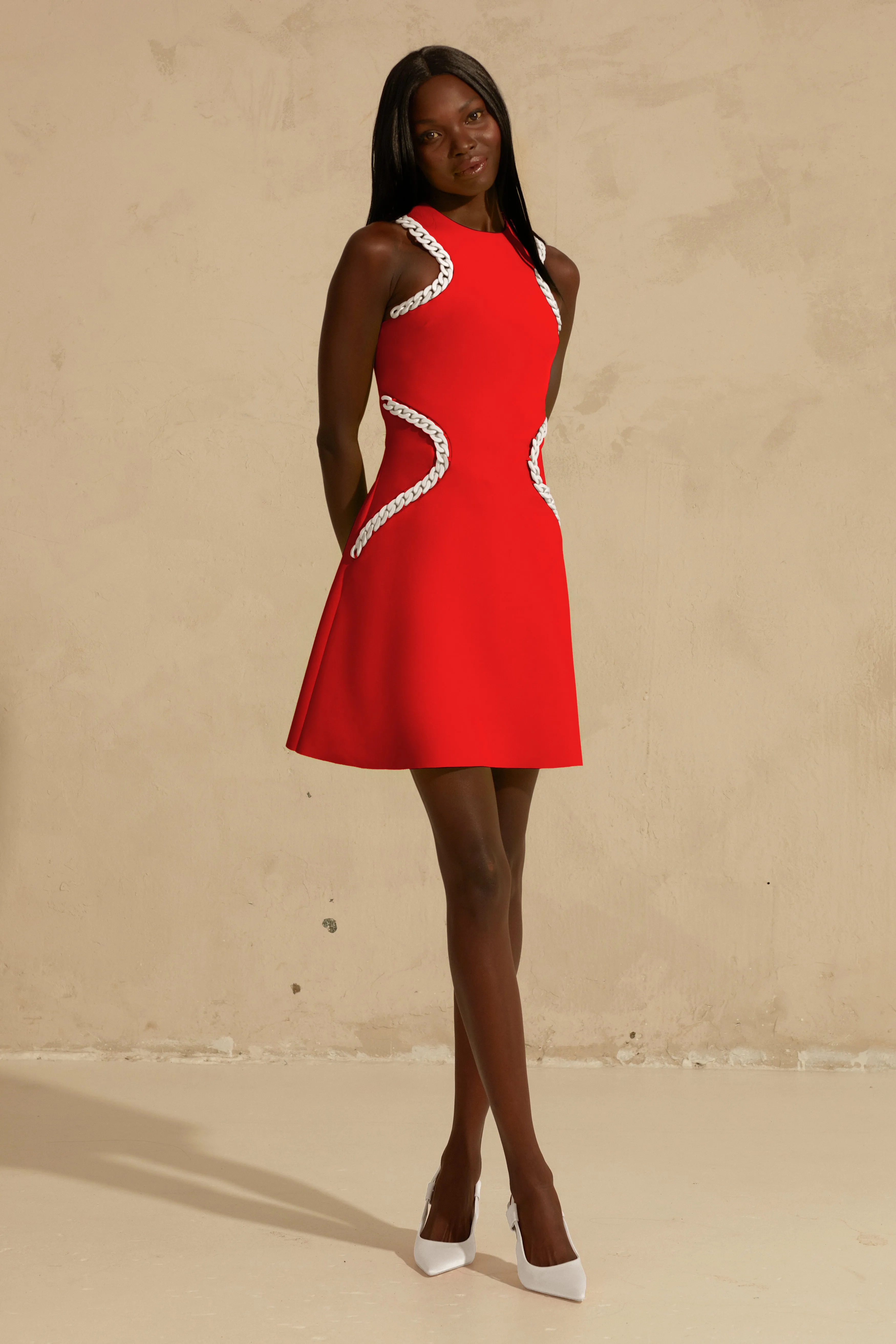 A-Line Dress with Chain Outlines