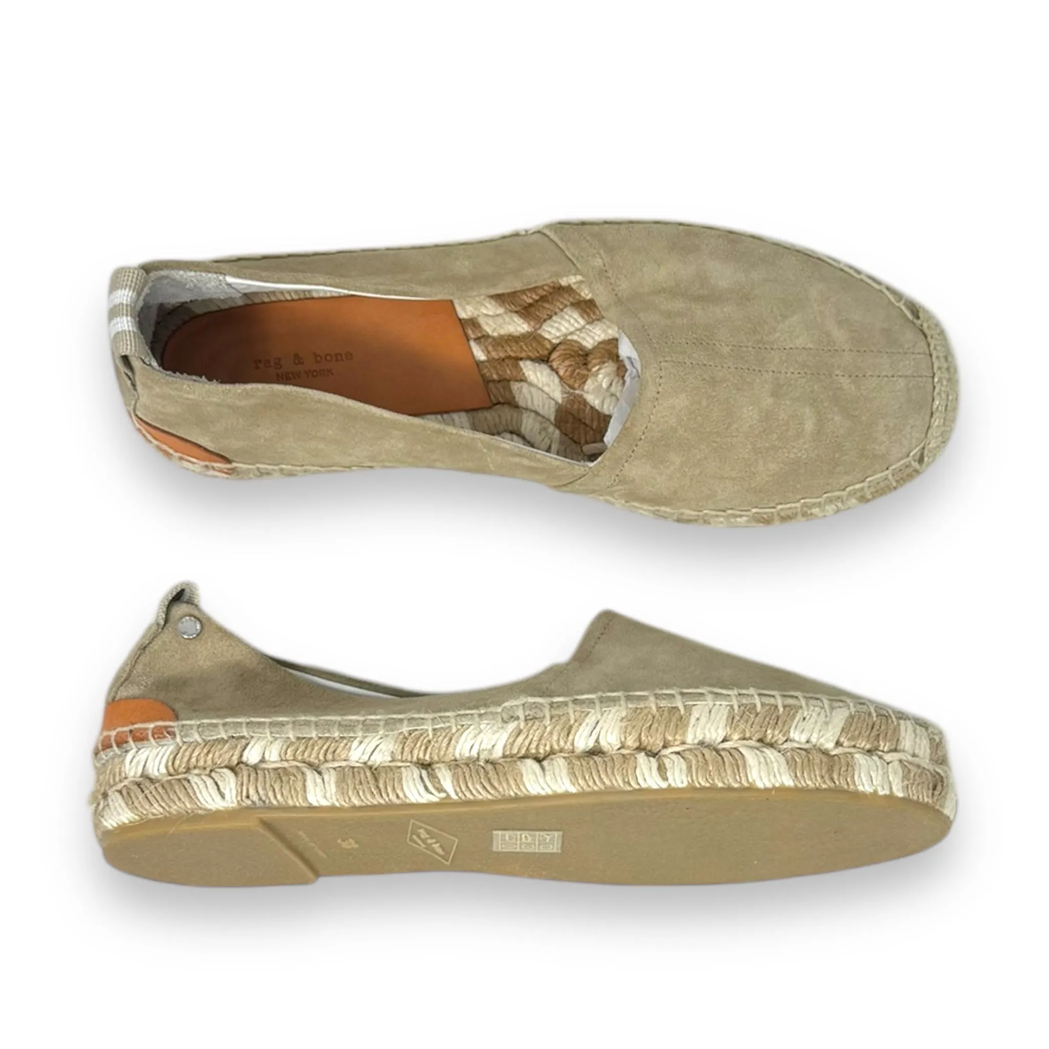 Adria Suede Espadrille Shoes Flats By Rag And Bone In Beige, Size: 7.5