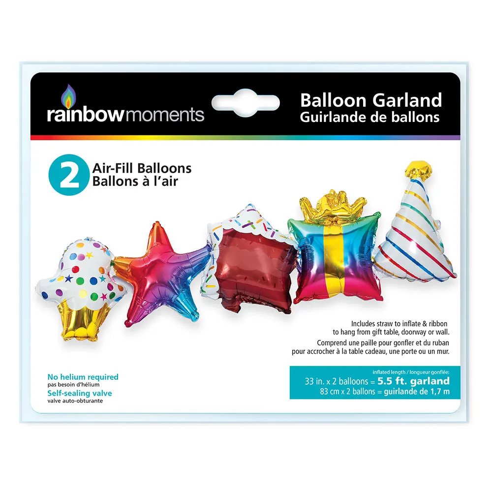 Air filled Birthday Cake Balloon Garland | 1ct