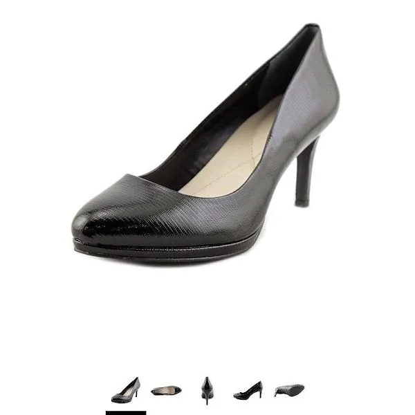 Alfani Womens Glorria Closed Toe Classic Pumps, Black Patent, Size 11.0