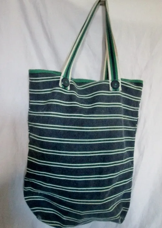 AMERICAN EAGLE OUTFITTERS AEO Stripe TOTE Bag NAUTICAL BLUE GREEN Vegan