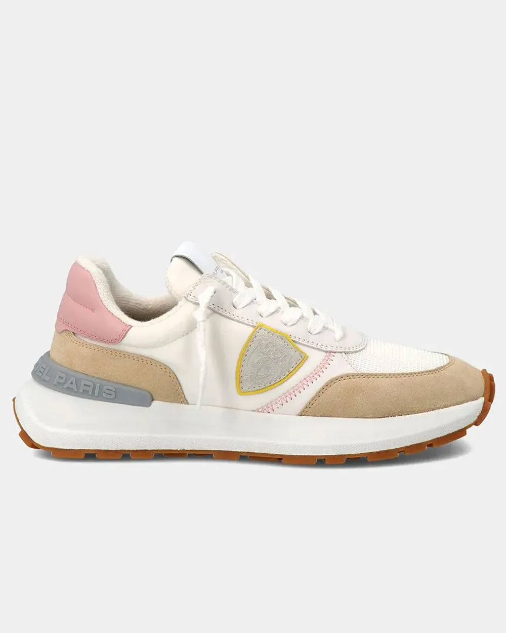 Antibes Low Top Sneaker in White and Rose