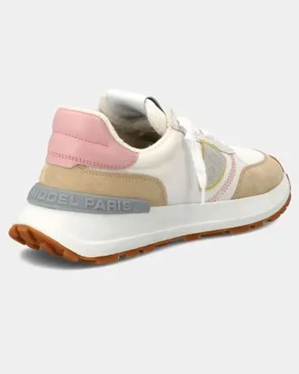 Antibes Low Top Sneaker in White and Rose