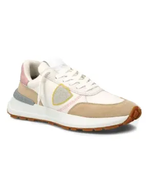 Antibes Low Top Sneaker in White and Rose