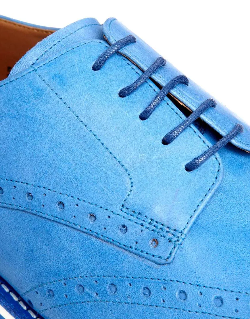 [Azure Blue] - Round Waxed Cotton Shoelaces