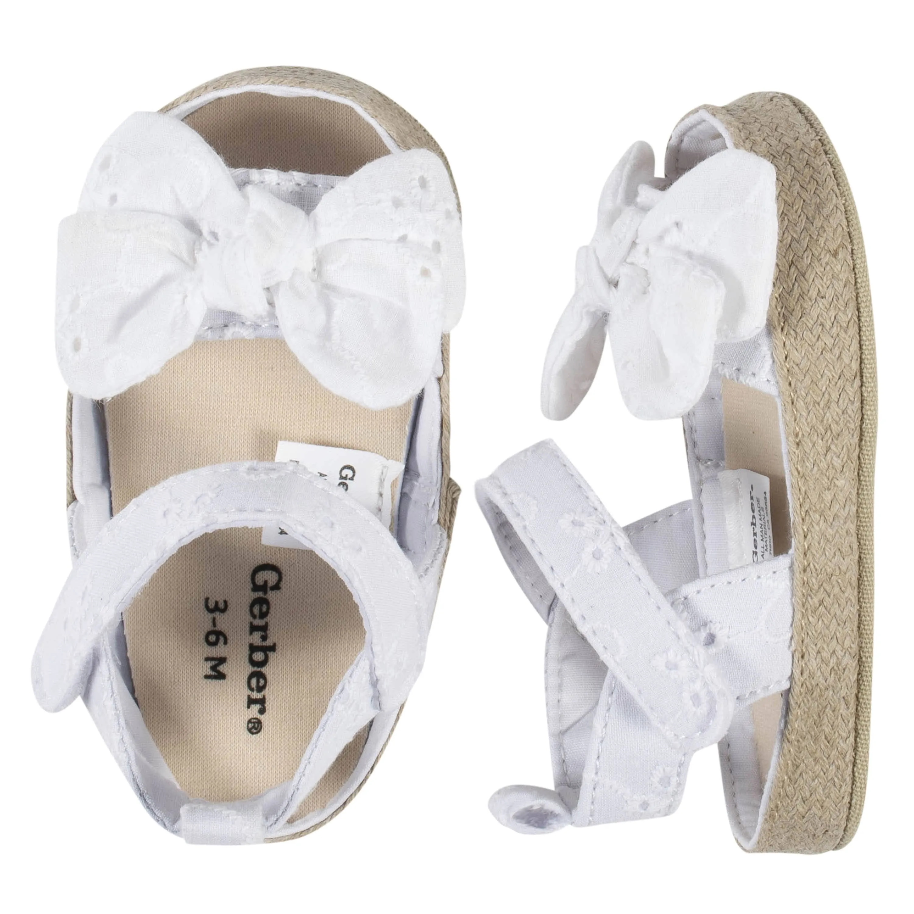 Baby Girls White Eyelet Espadrille Sandal