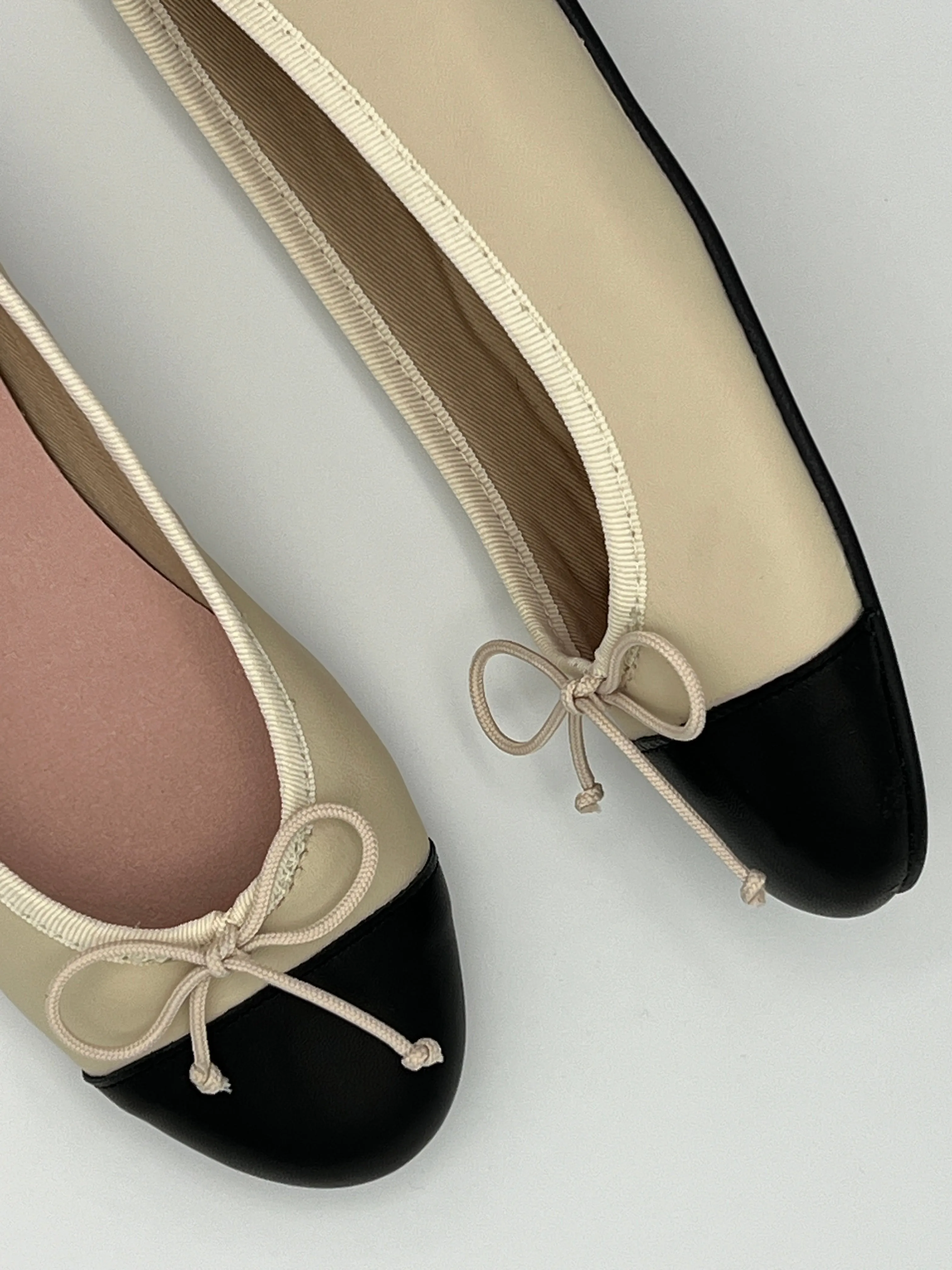 Beige & Black Ballet Flat