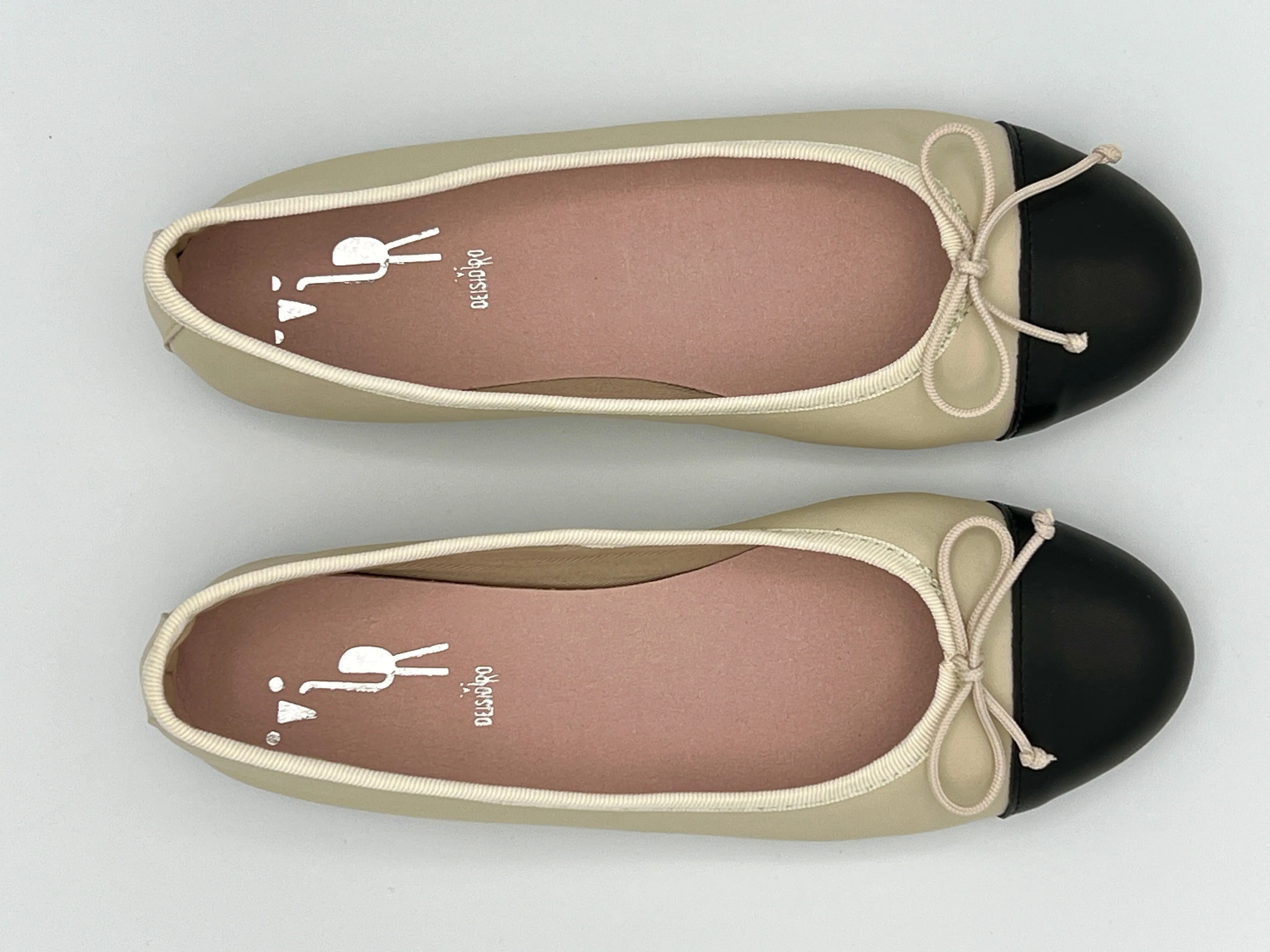 Beige & Black Ballet Flat