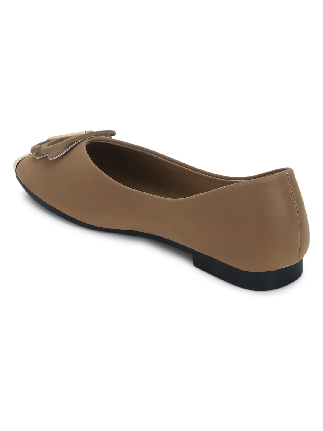 Beige PU Slip-On Stylish Ballerina (TC-RS3646-BEIG)