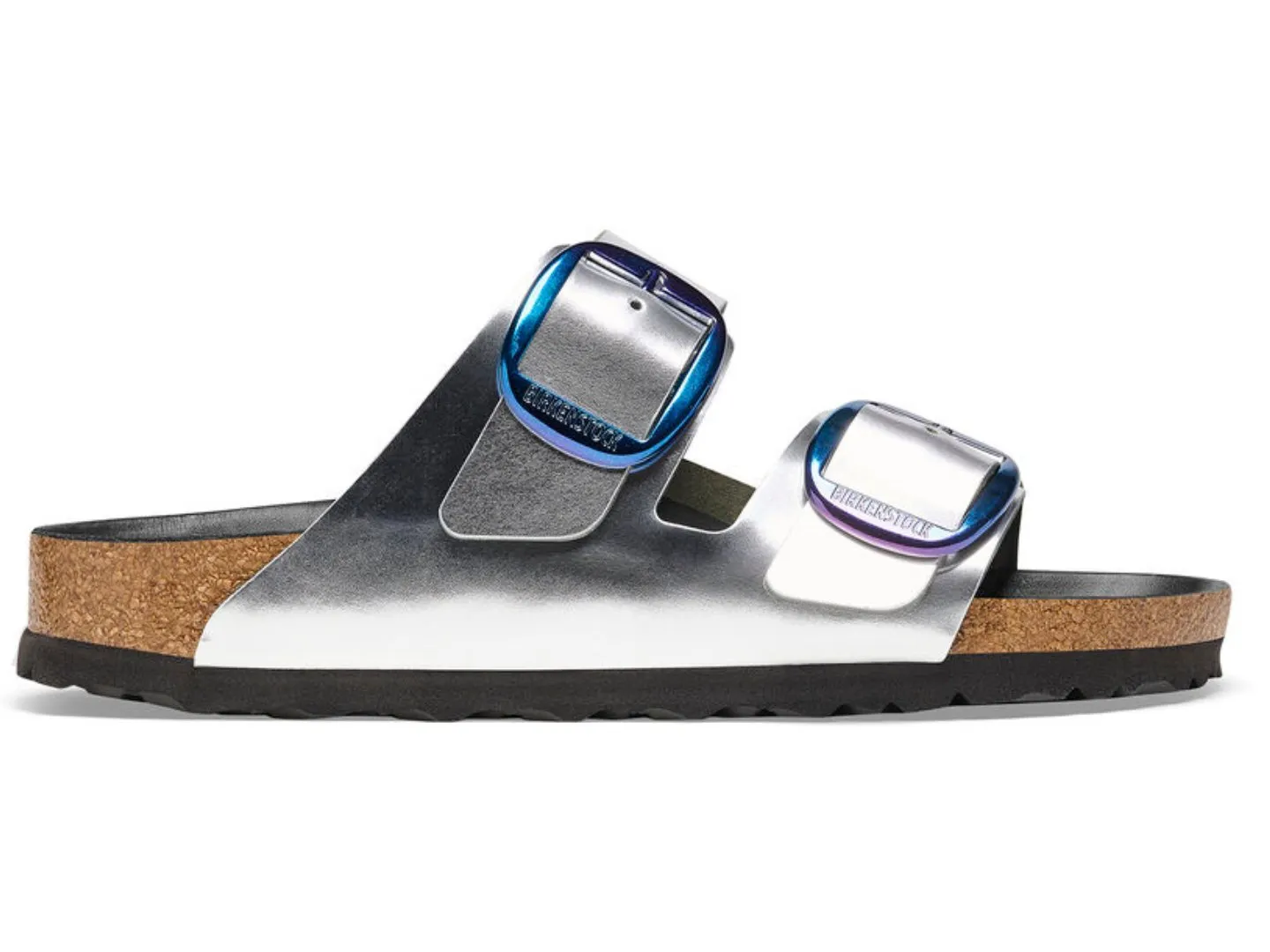 Birkenstock: Arizona Big Buckle Metallic Silver