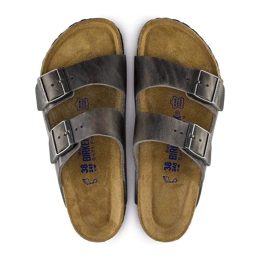 Birkenstock Arizona Leather Sandals - Iron 552801