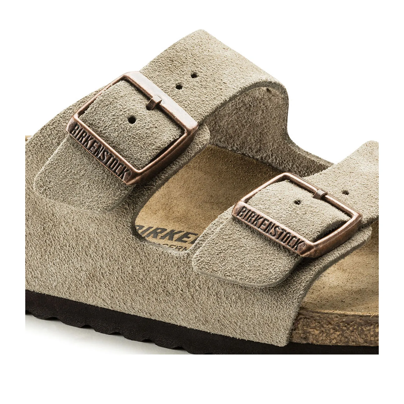 Birkenstock Arizona Narrow Slide Sandal (Unisex) - Taupe Suede