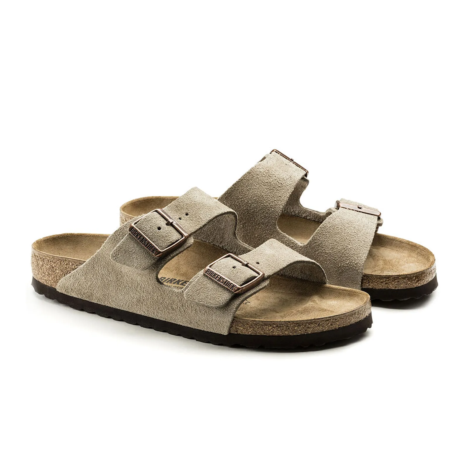 Birkenstock Arizona Narrow Slide Sandal (Unisex) - Taupe Suede