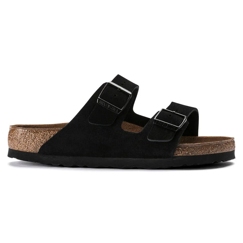 Birkenstock UNISEX Arizona Soft Footbed Suede Leather (Black)