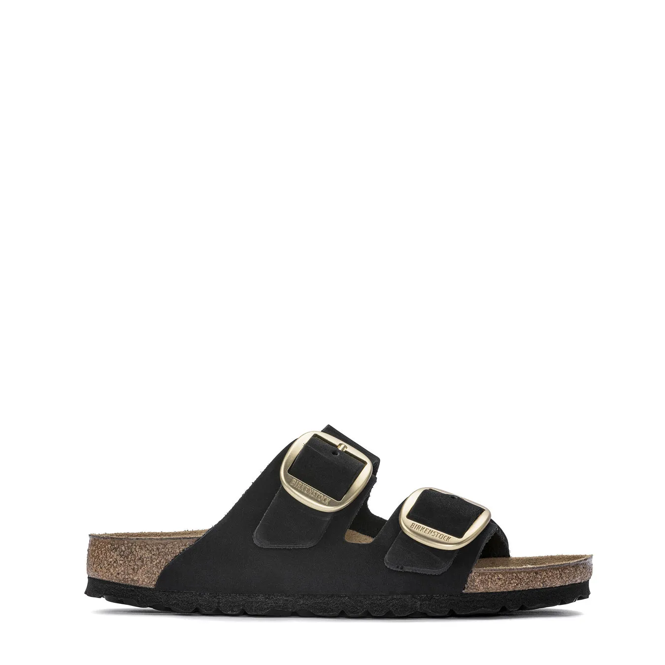 Birkenstock Womens Arizona Big Buckle LENB Narrow Fit Black / Gold