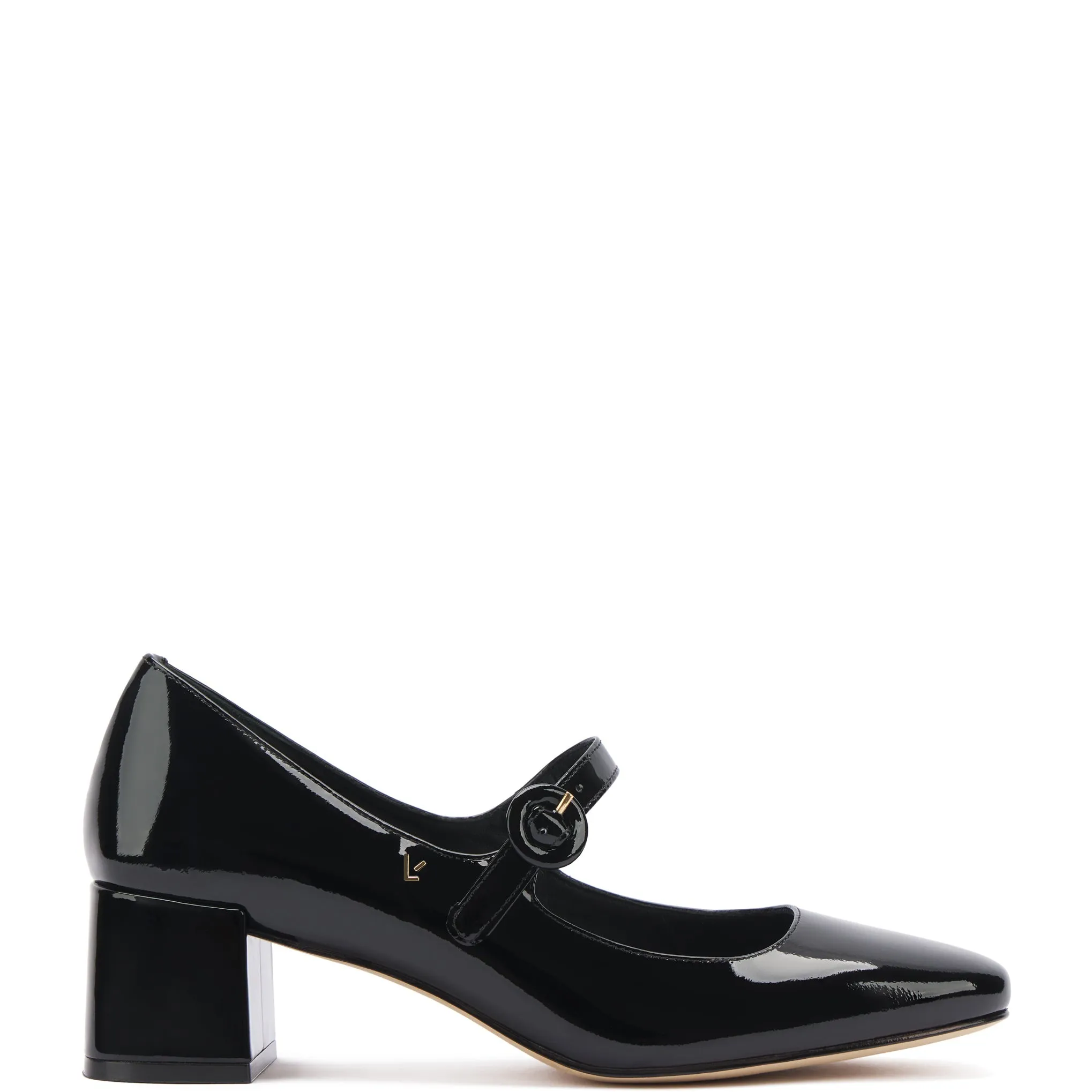 Blair Block Pump In Black Patent by Larroudé