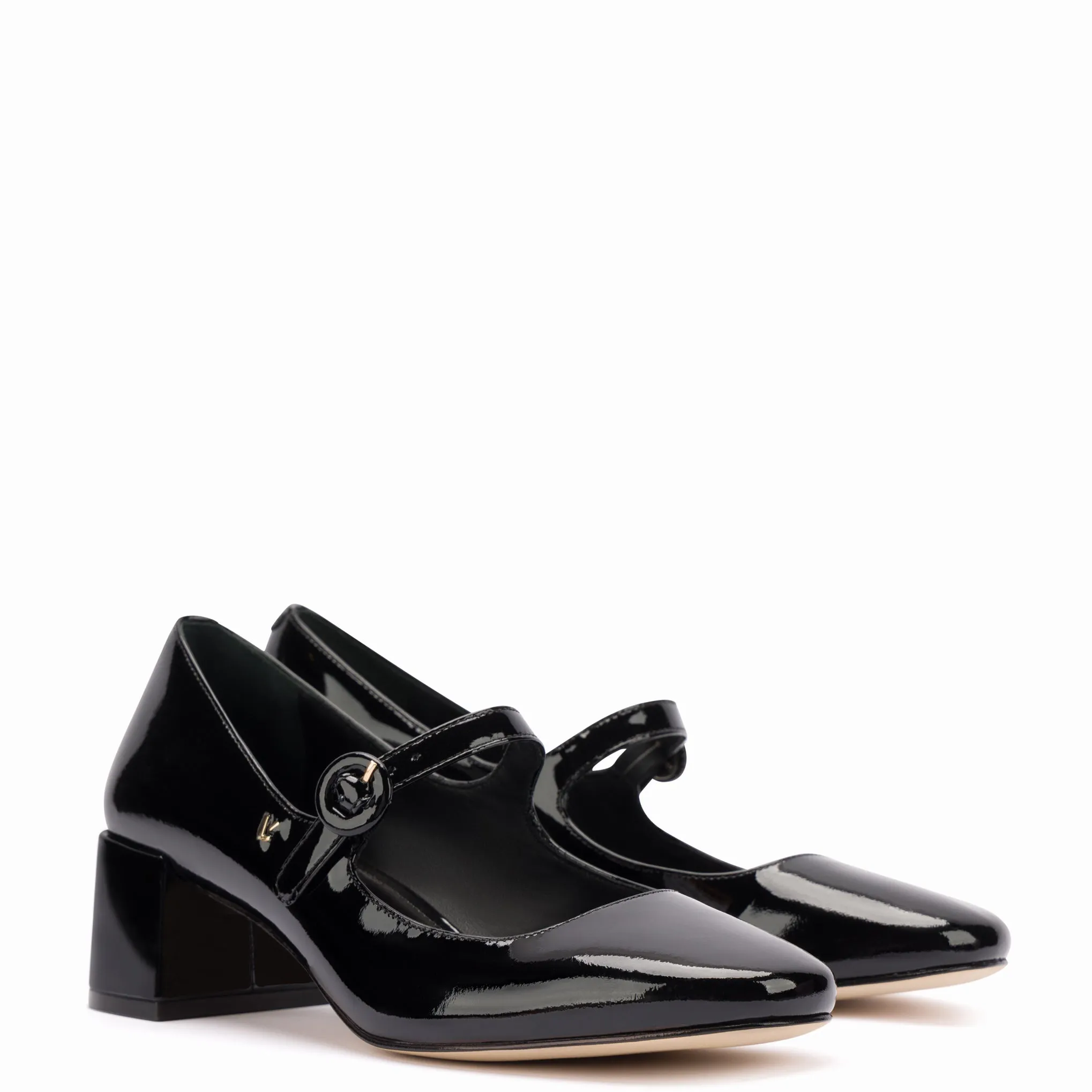 Blair Block Pump In Black Patent by Larroudé