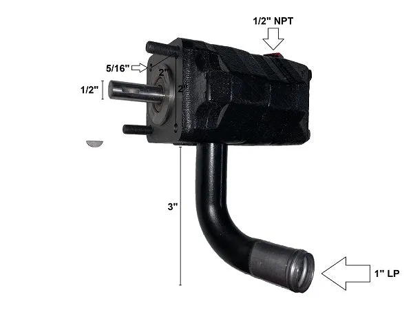 (BR002001M) PUMP - HYDRAULIC 11GPM, 1/2" shaft, woodruff key included (1/2" x 1/8")