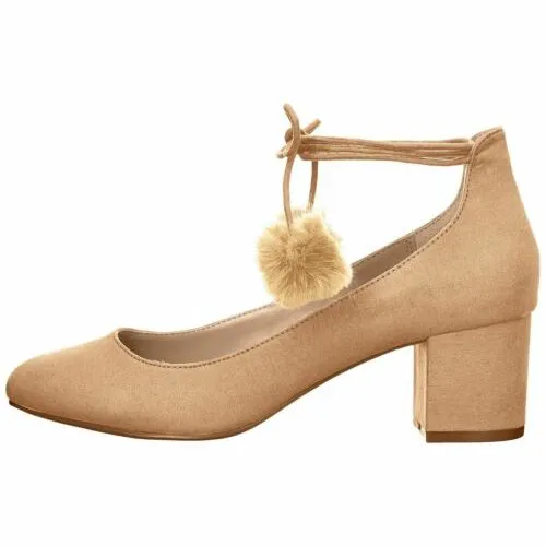 Charles by Charles David Libby Pom Pom Pumps - Nude,Size 6 1/2