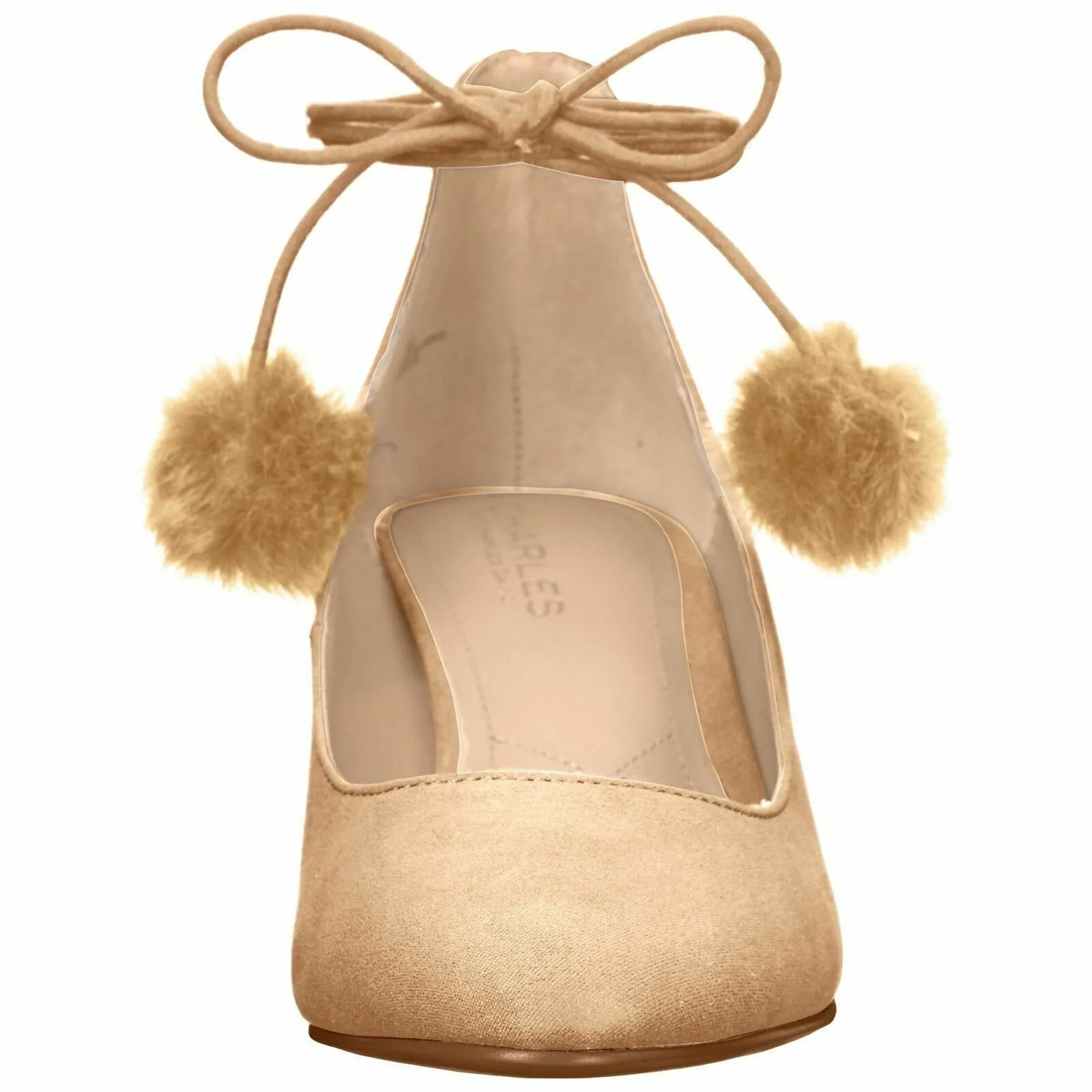 Charles by Charles David Libby Pom Pom Pumps - Nude,Size 6 1/2