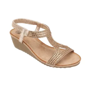 Coretta Rose Gold Wedge Sandals