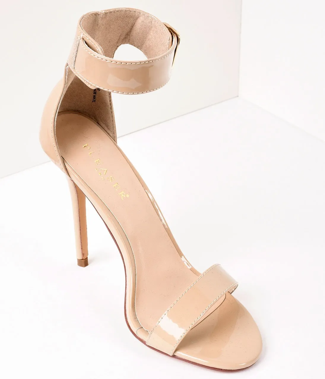 Cream Ankle Strap Amuse Sandal Pumps