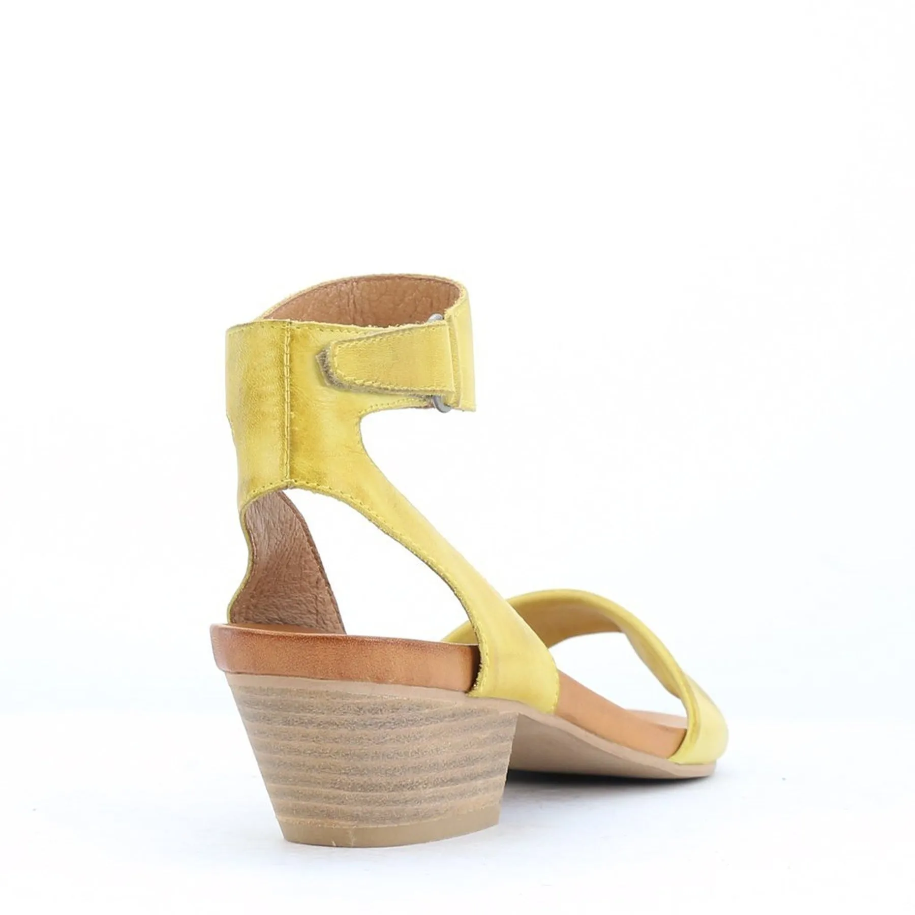 CUBO WOODEN STACK HEEL SANDALS LEATHER