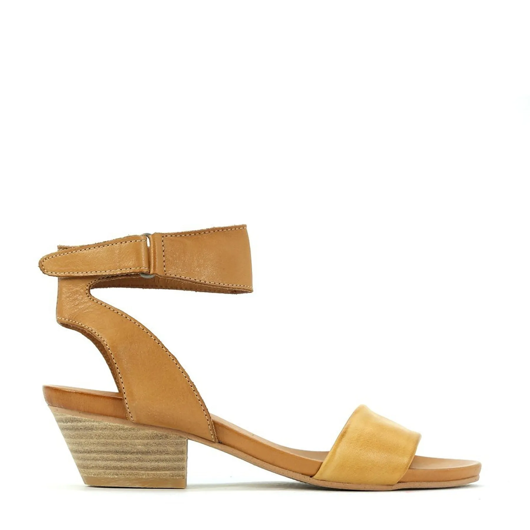 CUBO WOODEN STACK HEEL SANDALS LEATHER