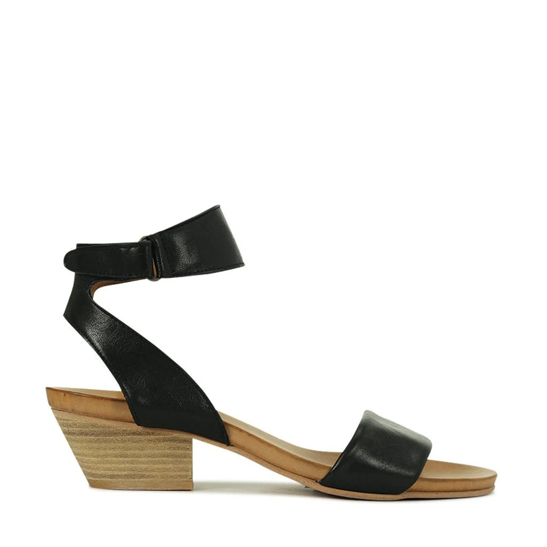 CUBO WOODEN STACK HEEL SANDALS LEATHER