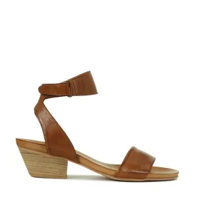 CUBO WOODEN STACK HEEL SANDALS LEATHER