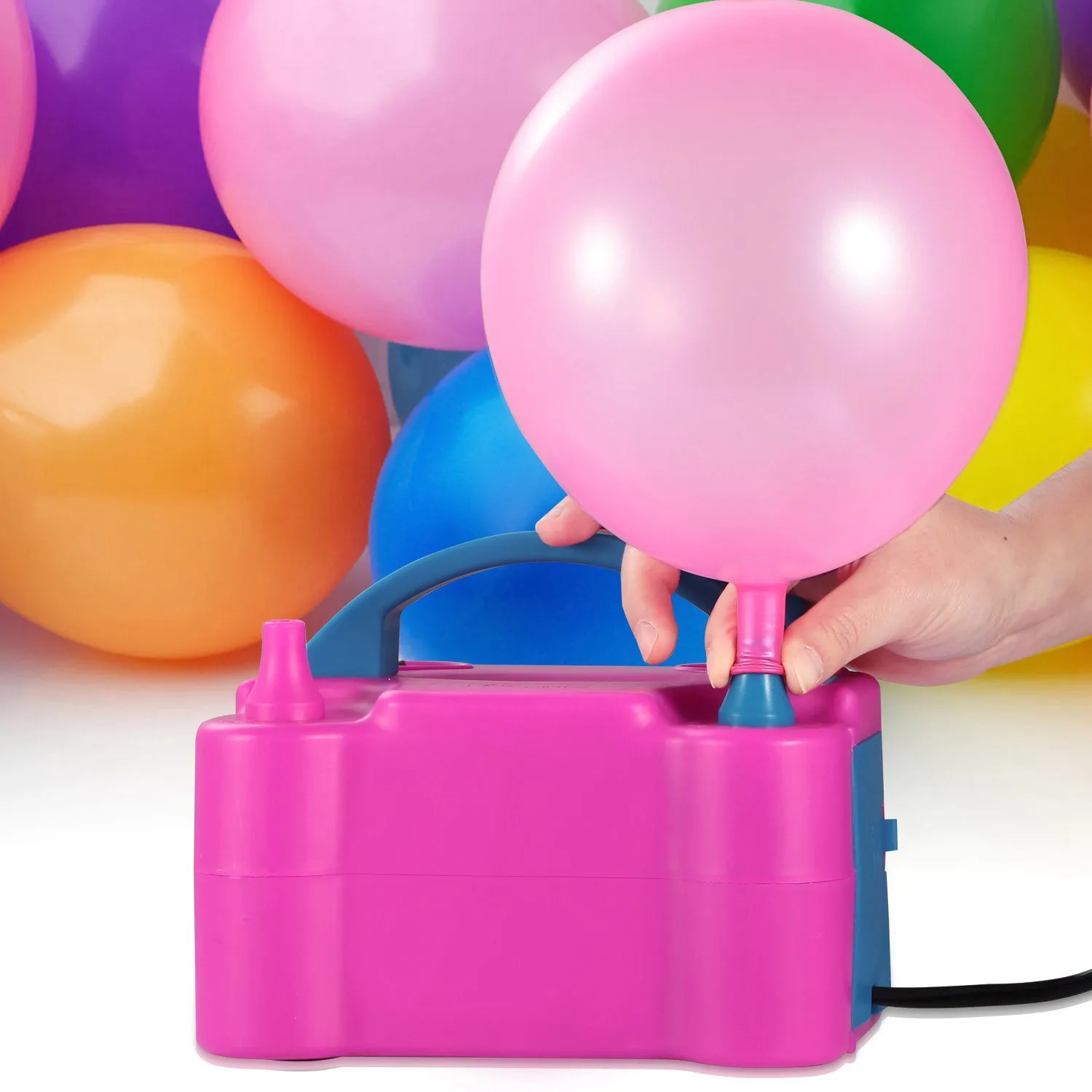 Electric Balloon Pump 600W Balloon Blower Inflator Dual Nozzle