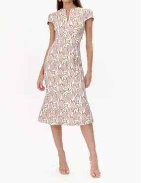 Eris Jacquard Cap Sleeve Midi Dress