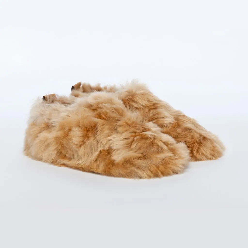 ETHICALLY AND CRUELTY FREE ALPACA SLIPPERS "HONEY SWIRL"