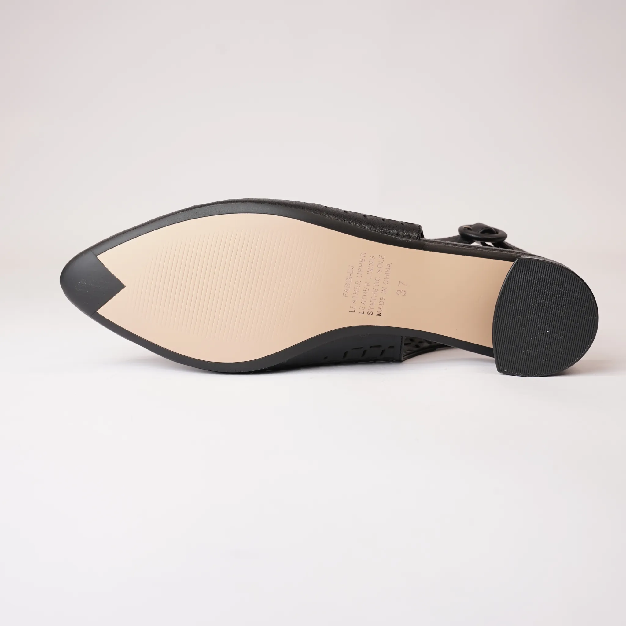 Fabbi Black Leather Flats