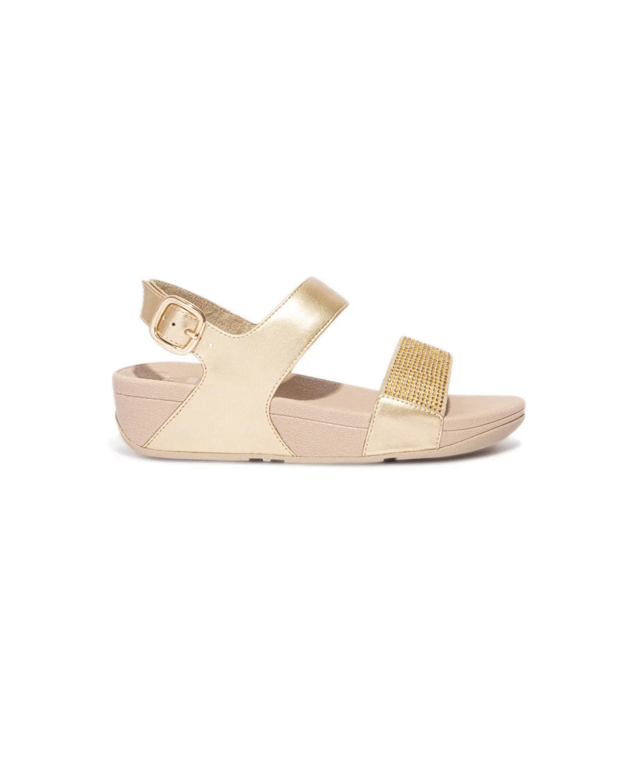 FitFlop Lulu Crystal Embellished Back-Strap Sandals Gold