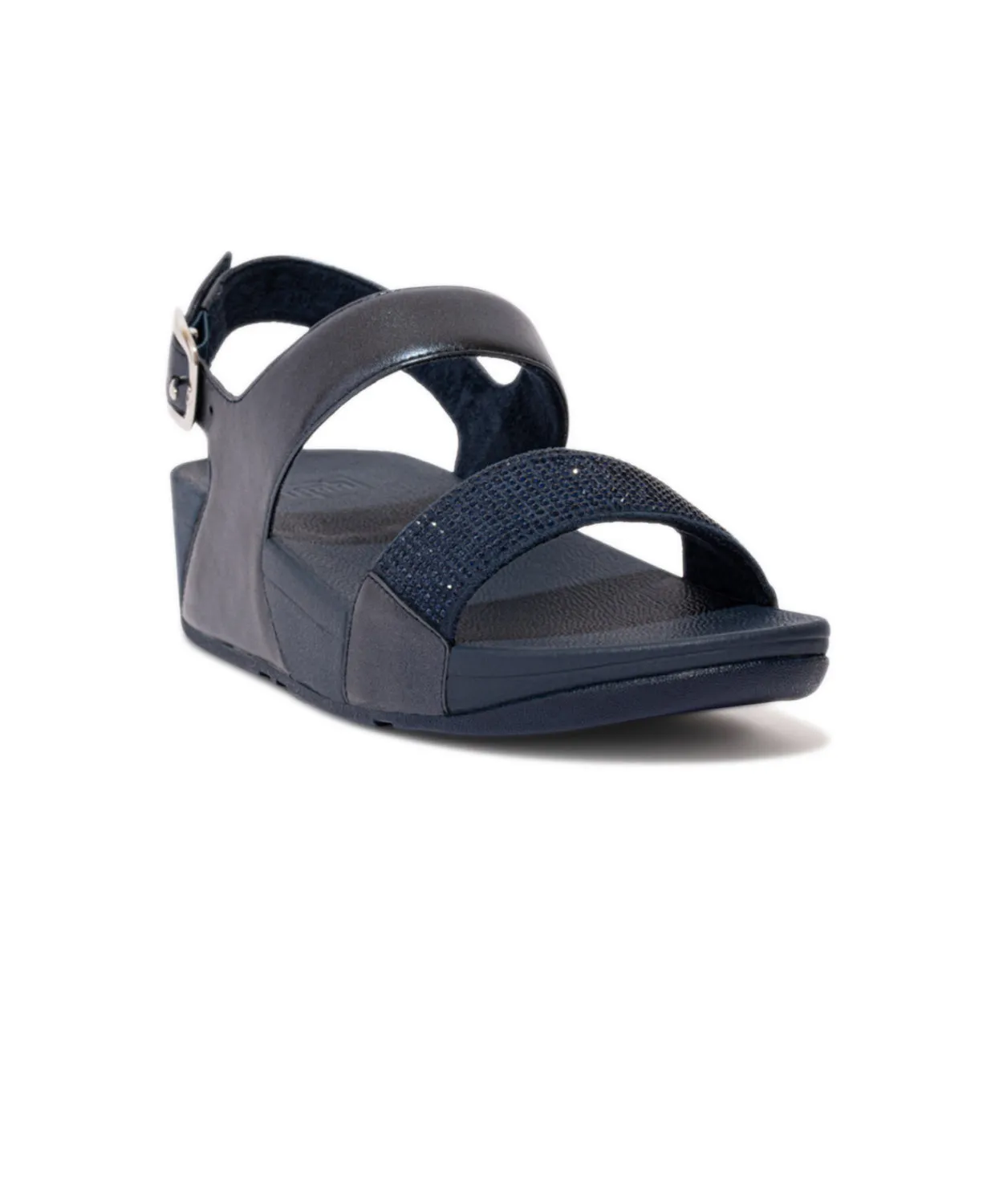 FitFlop Lulu Crystal Embellished Back-Strap Sandals Navy