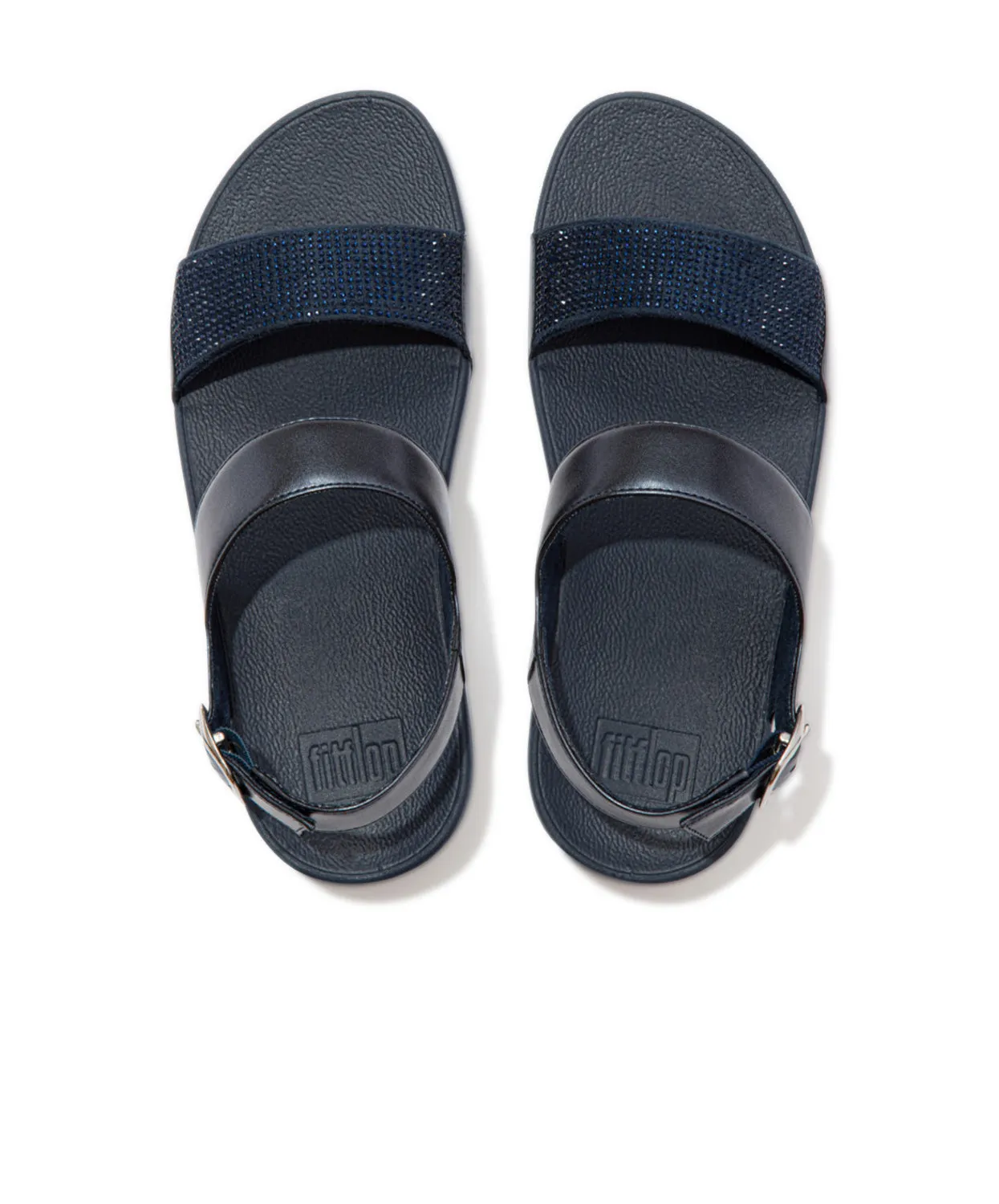 FitFlop Lulu Crystal Embellished Back-Strap Sandals Navy