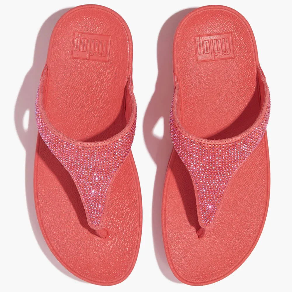 FitFlop Lulu Crystal Embellished Sandals - Rosy Coral