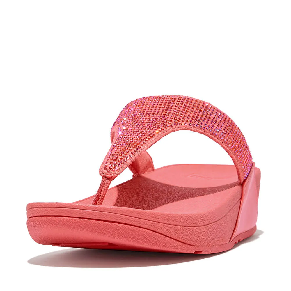 FitFlop Lulu Crystal Embellished Sandals - Rosy Coral