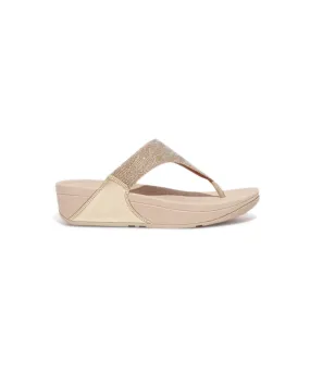 FitFlop Lulu Glitz Toe Post Sandals Gold