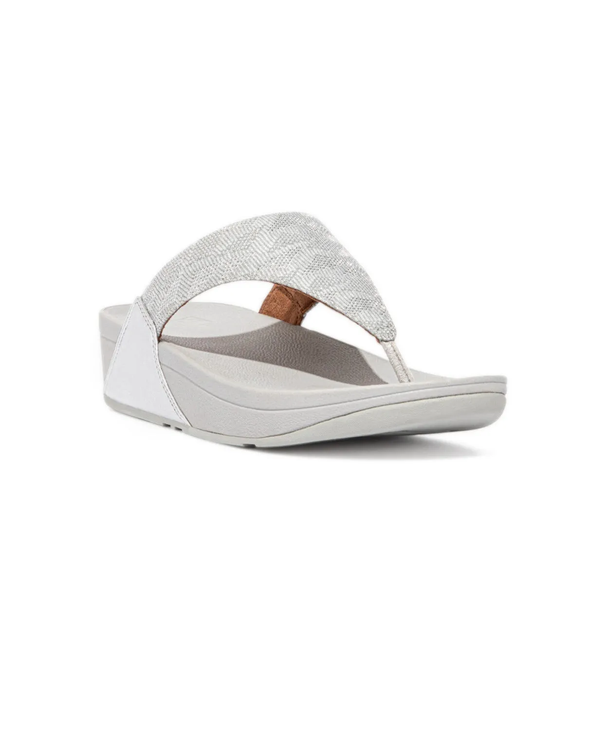 FitFlop Lulu Glitz Toe Post Sandals Silver