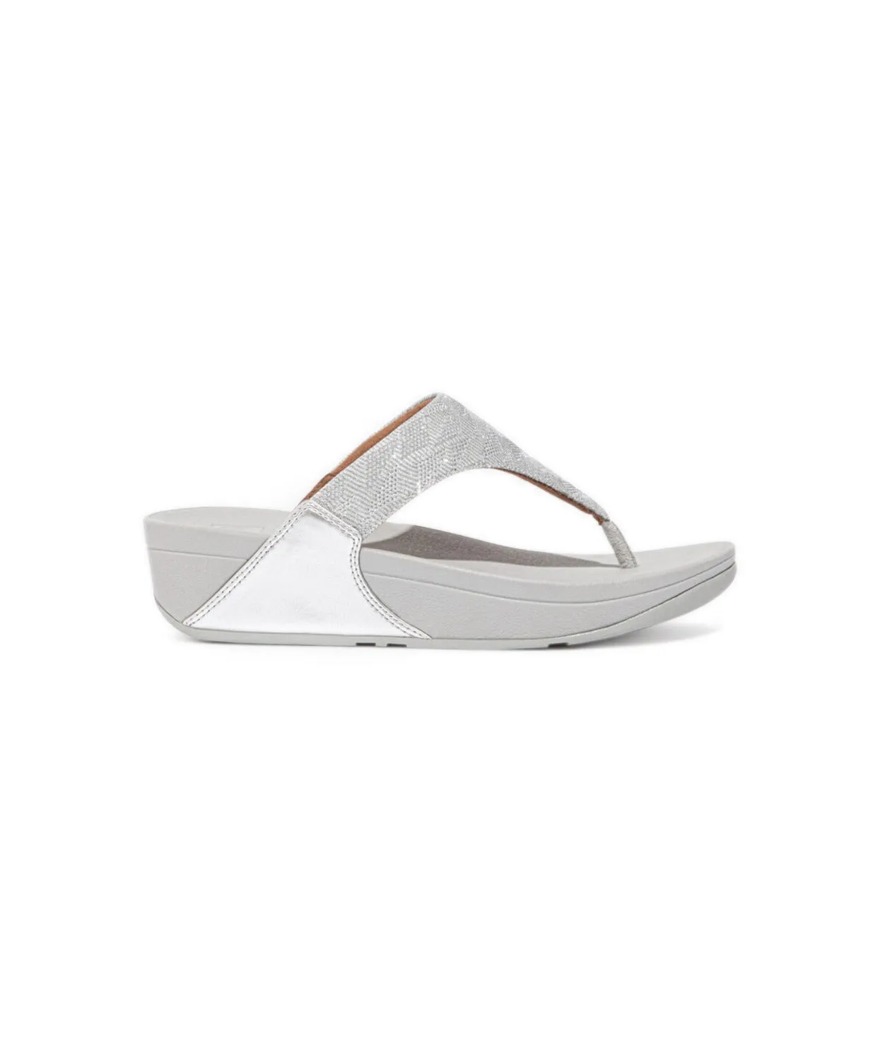 FitFlop Lulu Glitz Toe Post Sandals Silver