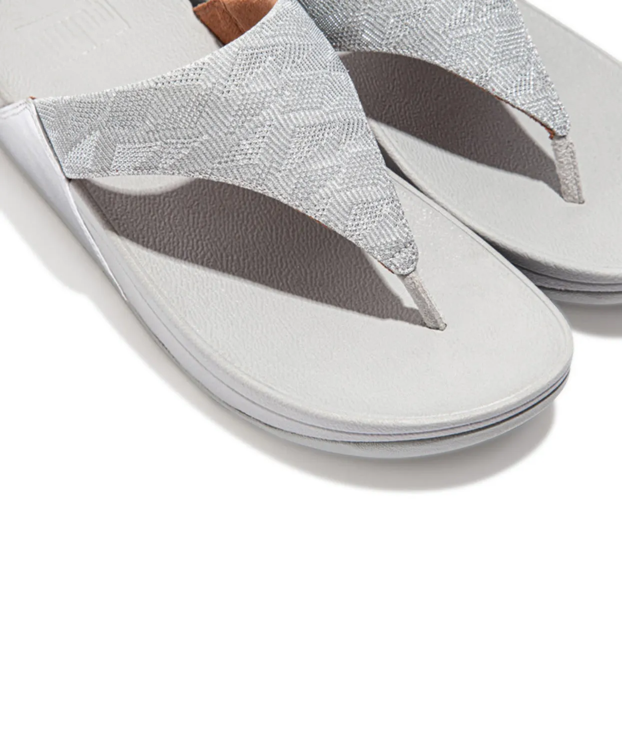 FitFlop Lulu Glitz Toe Post Sandals Silver