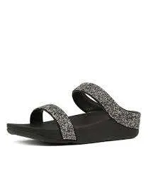 FitFlop Womens Fino Quartz Slides Black