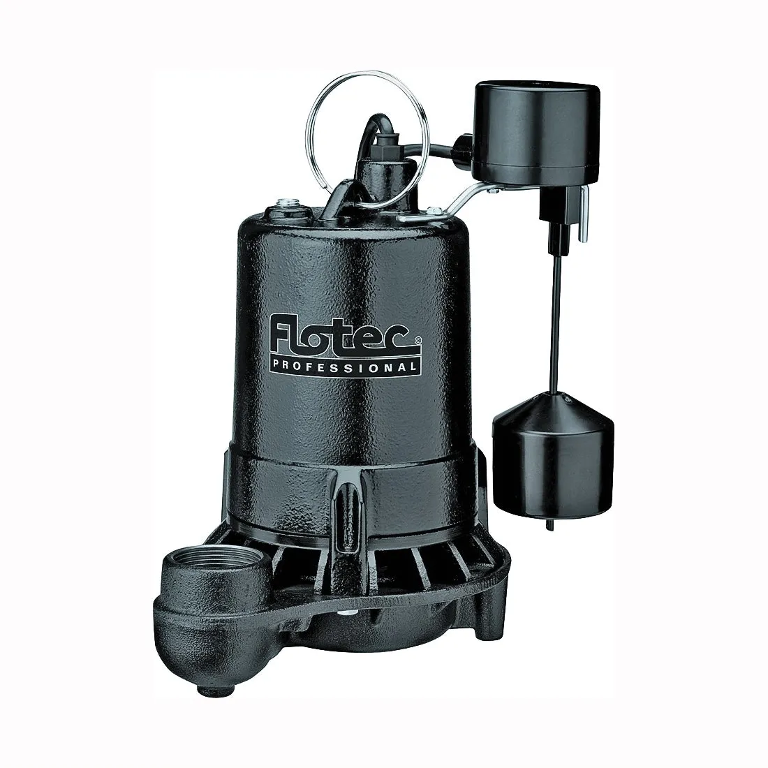 Flotec Professional Series E75VLT Sump Pump, 1-Phase, 7 A, 115 V, 0.75 hp, 1-1/2 in Outlet, 25 ft Max Head, 1800 gph